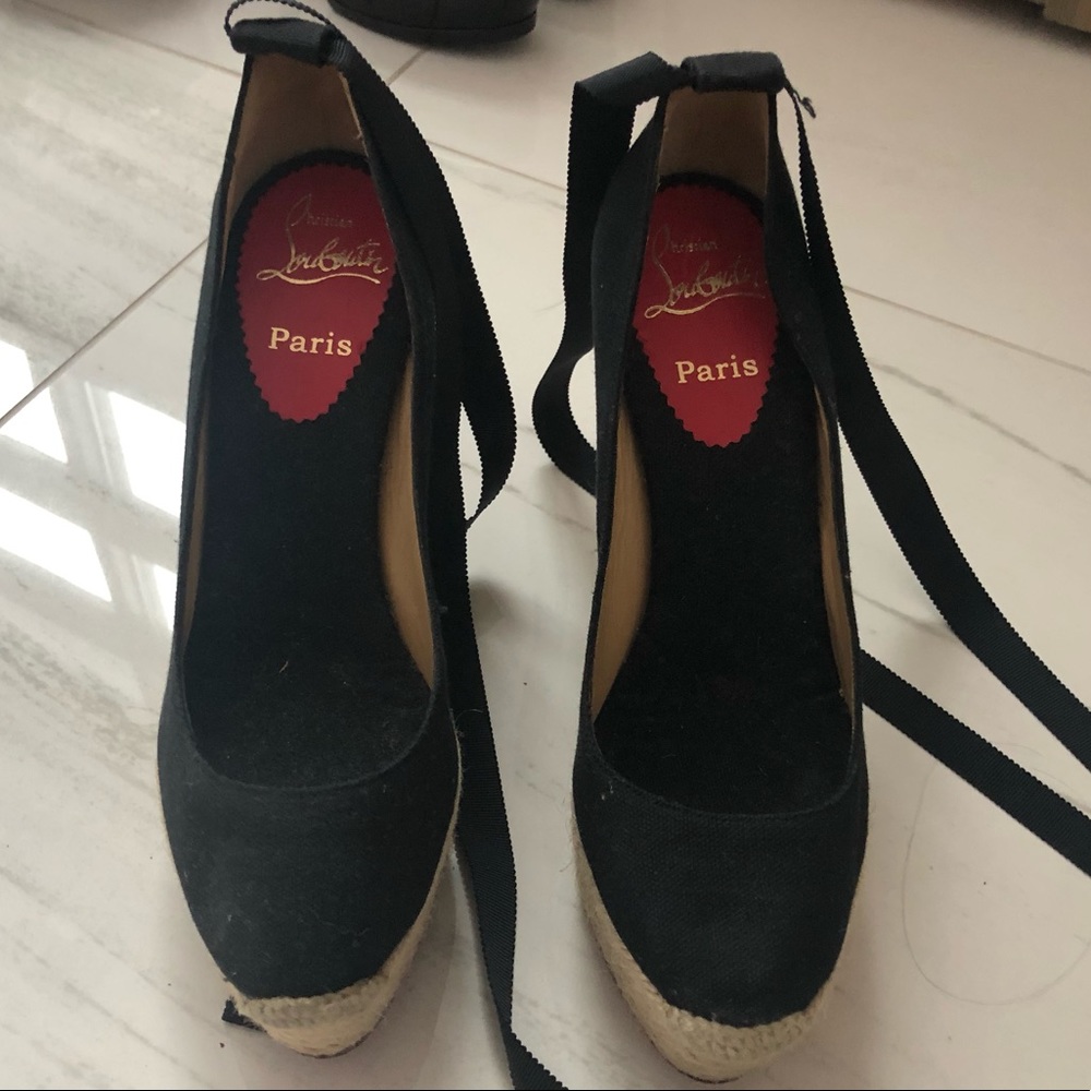 CHRISTIAN LOUBOUTIN  BLACK ESPADRILLES